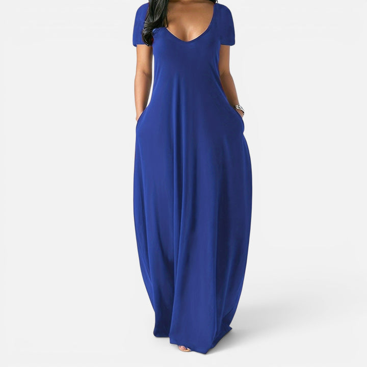 Alderaine| Women’s Comfortable Maxi Dress Short Sleeve Everyday