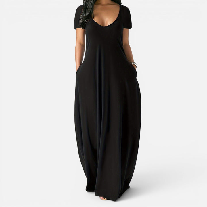 Alderaine| Women’s Comfortable Maxi Dress Short Sleeve Everyday