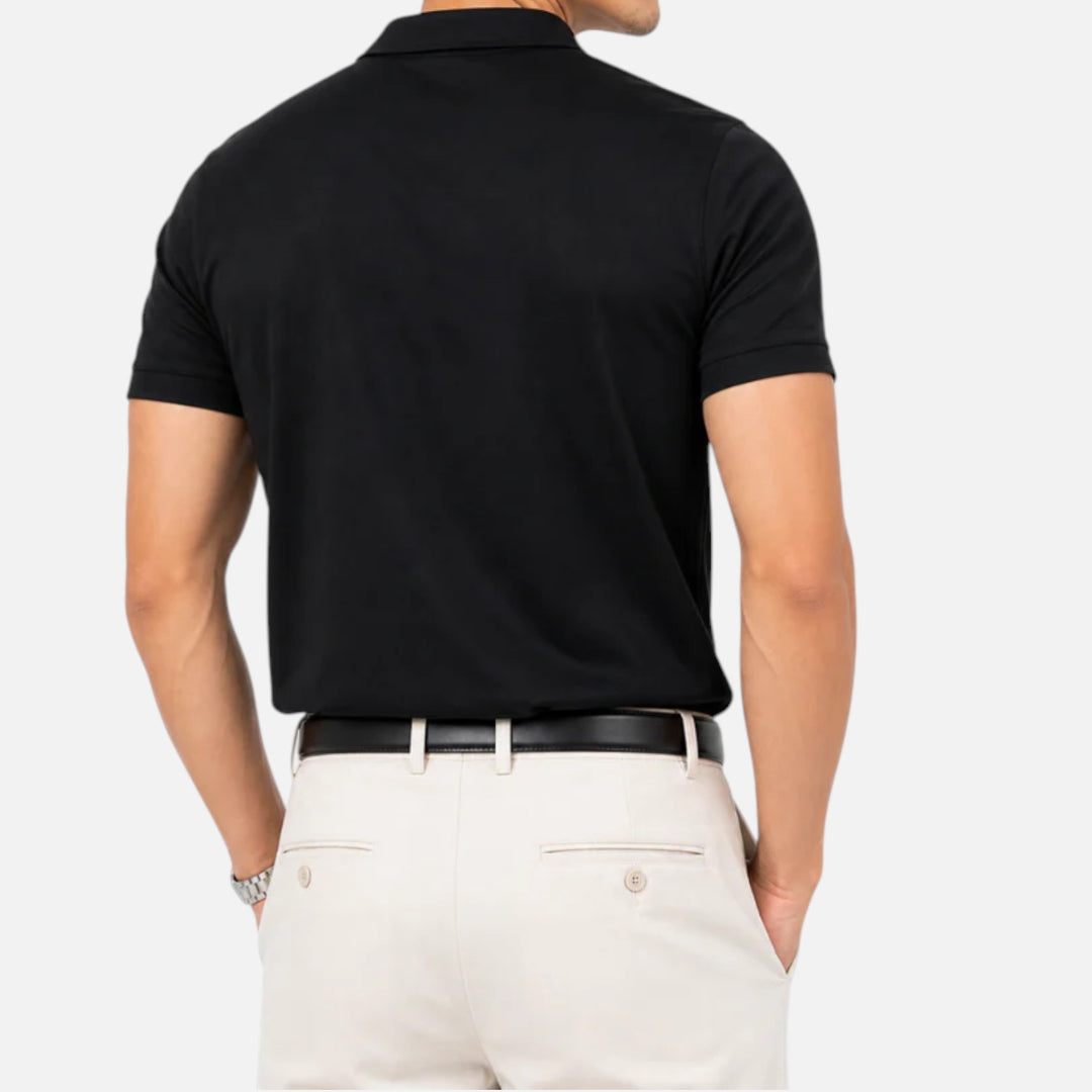 Alderaine | Men's Quarter Zip Polo Shirt for Business Casual Wear