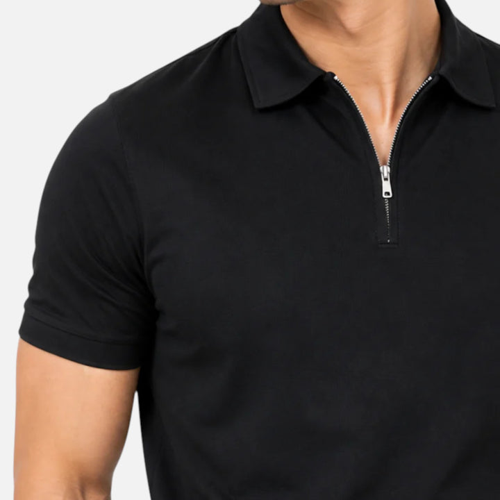 Alderaine | Men's Quarter Zip Polo Shirt for Business Casual Wear