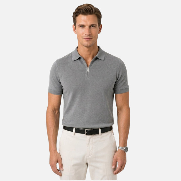 Alderaine | Men's Quarter Zip Polo Shirt for Business Casual Wear