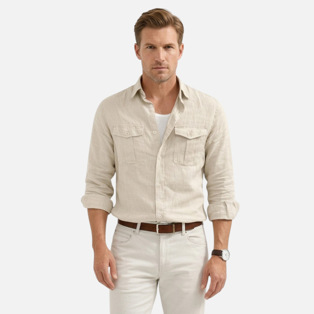 Alderaine | Men's Breathable Linen Shirt Relaxed Casual Fit