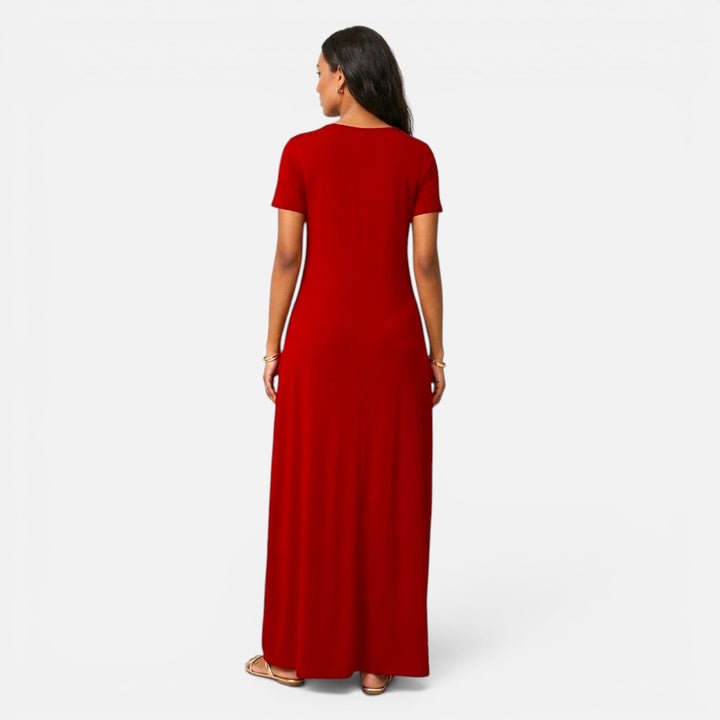 Alderaine| Women’s Comfortable Maxi Dress Short Sleeve Everyday