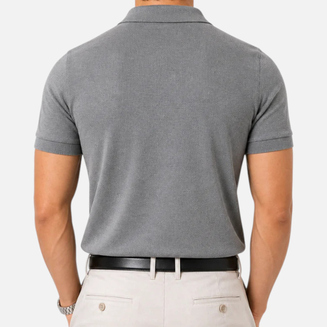 Alderaine | Men's Quarter Zip Polo Shirt for Business Casual Wear