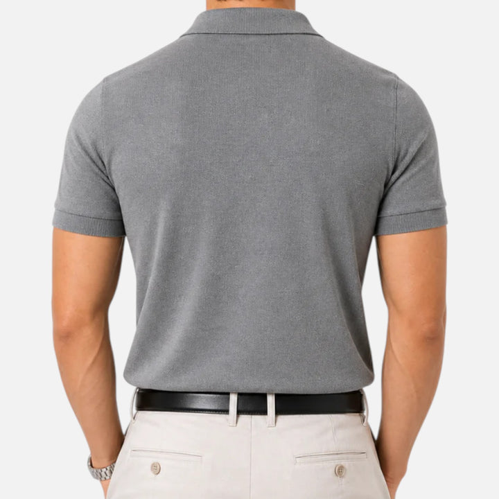 Alderaine | Men's Quarter Zip Polo Shirt for Business Casual Wear