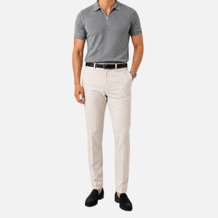 Alderaine | Men's Quarter Zip Polo Shirt for Business Casual Wear