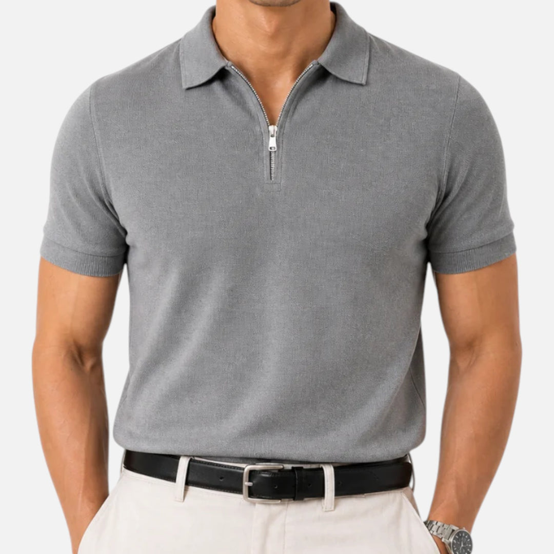 Alderaine | Men's Quarter Zip Polo Shirt for Business Casual Wear