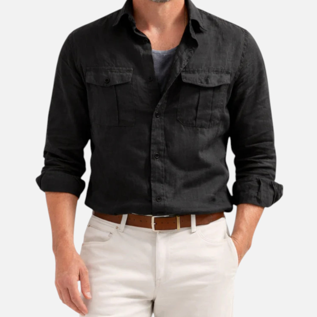 Alderaine | Men's Breathable Linen Shirt Relaxed Casual Fit