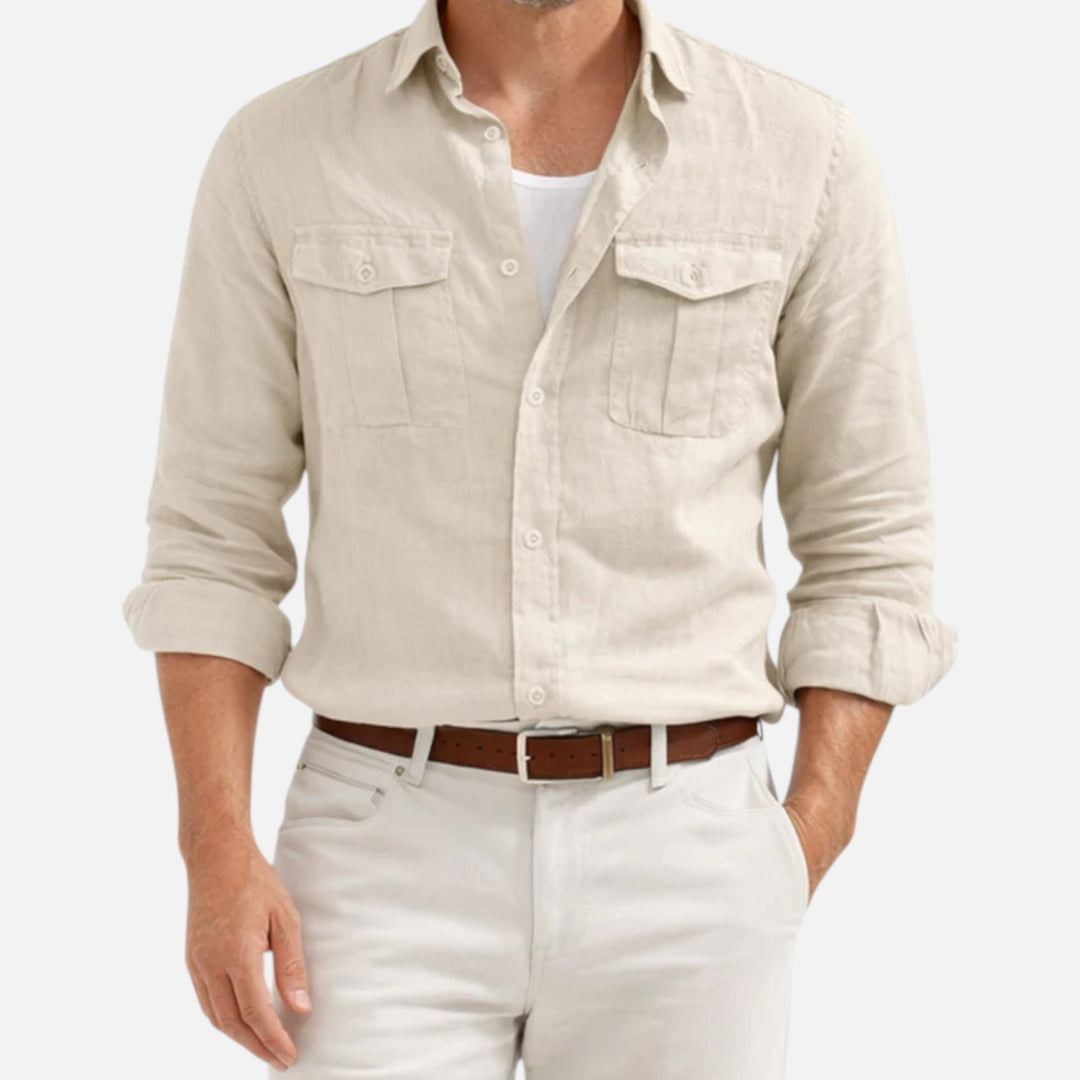 Alderaine | Men's Breathable Linen Shirt Relaxed Casual Fit