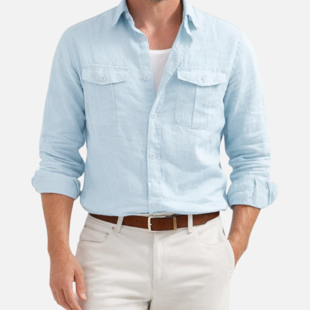 Alderaine | Men's Breathable Linen Shirt Relaxed Casual Fit