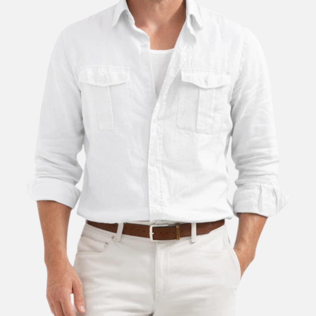 Alderaine | Men's Breathable Linen Shirt Relaxed Casual Fit