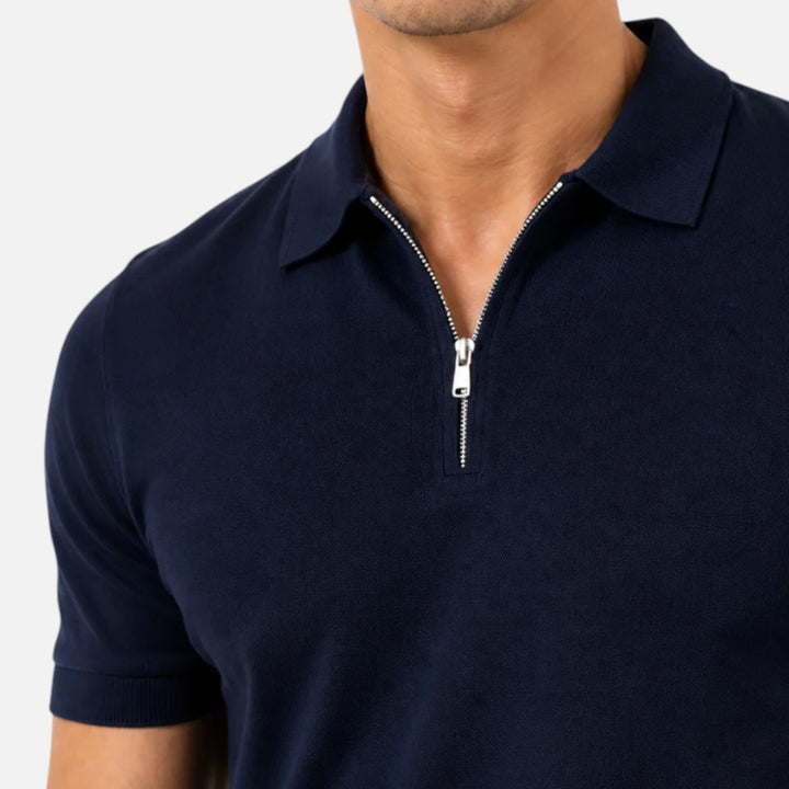 Alderaine | Men's Quarter Zip Polo Shirt for Business Casual Wear