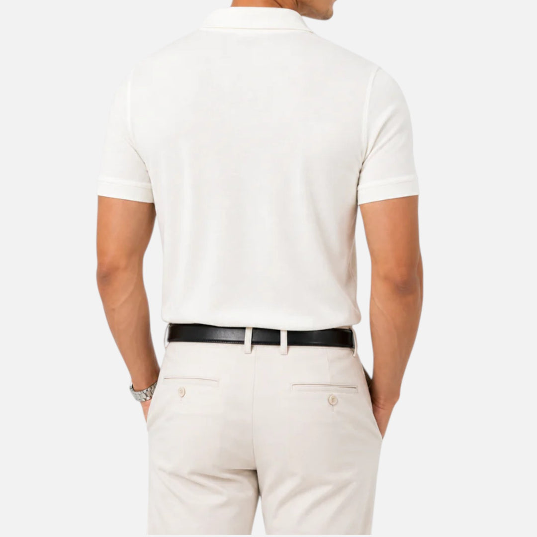 Alderaine | Men's Quarter Zip Polo Shirt for Business Casual Wear