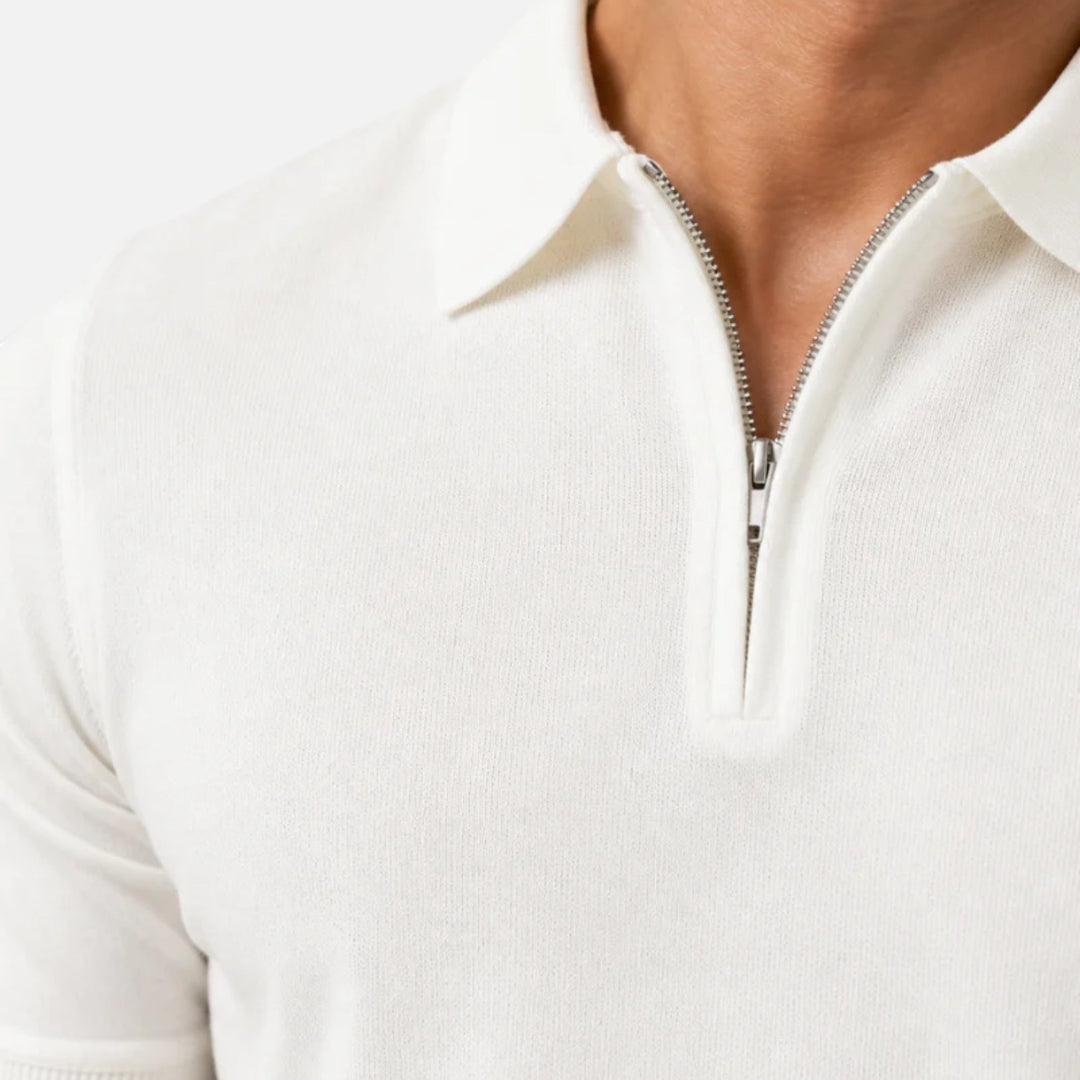 Alderaine | Men's Quarter Zip Polo Shirt for Business Casual Wear