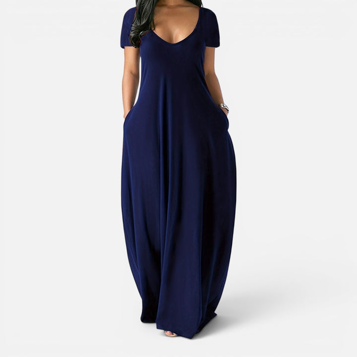 Alderaine| Women’s Comfortable Maxi Dress Short Sleeve Everyday