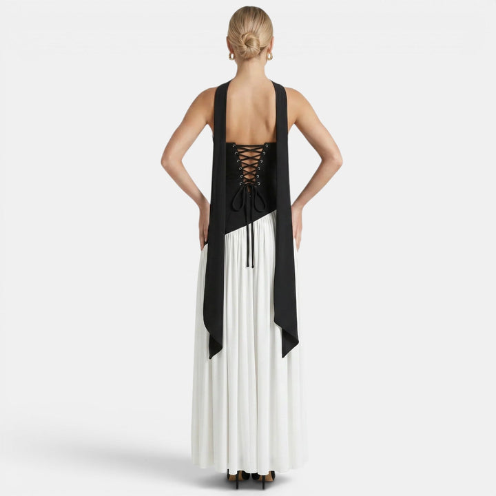 Women's Elegant Strapless Maxi Dress with Flowing Silhouette
